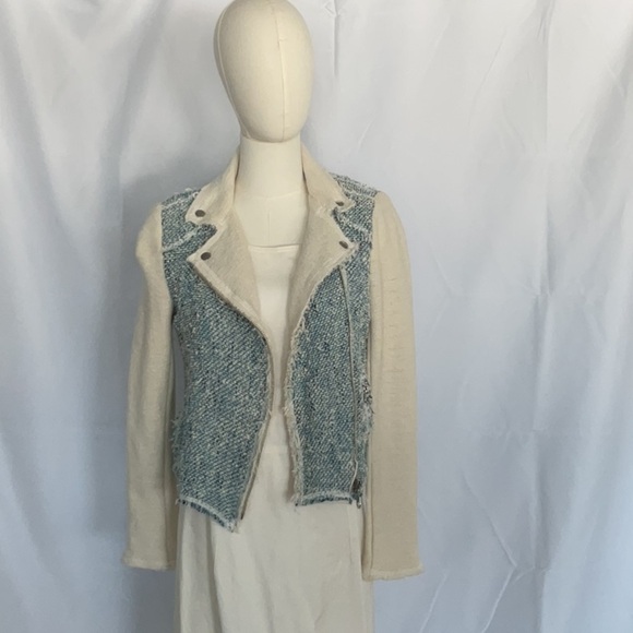 Rebecca Taylor zip up cropped tweed jacket. size 4 - Picture 1 of 7